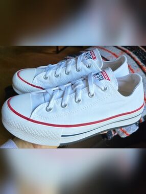Sz 4 Big Kids CONVERSE CTAS EVA LIFT PLATFORM White Casual Shoes